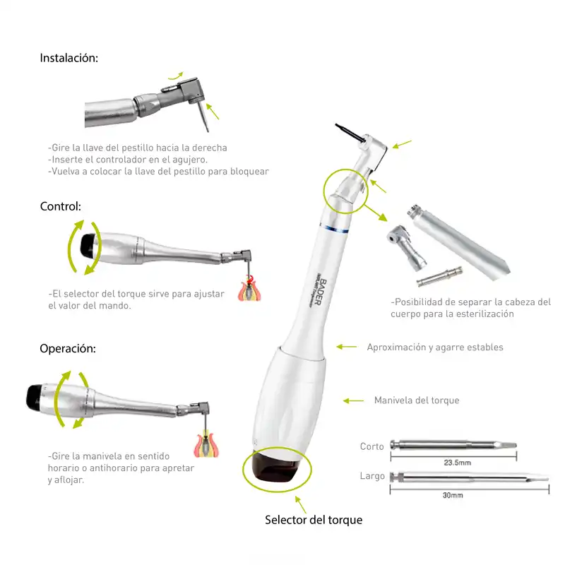Screwdriver for Implant with Torque Wrench Bader