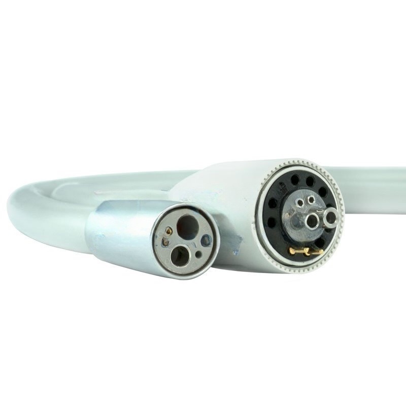 TKD Turbine Hose for KaVo with Light, 6 Holes, Connector KaVo 1057, 1058*, 1060, 1062, 1063, 1065, 1066, 1078, 1080 (*Except 1058 Primus Life) (Series 1), 120cm, Medium Gray