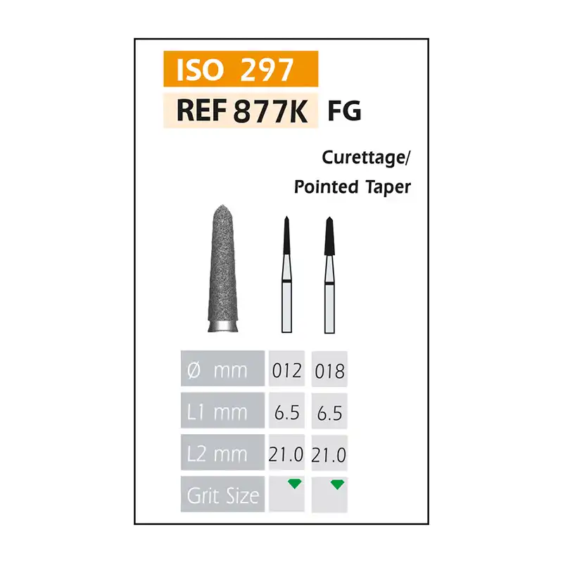 Diamond Burs FG ISO 877K-314-534-018 Green Bader