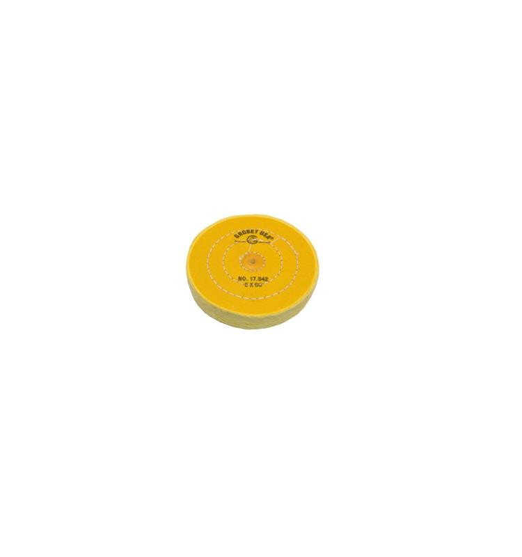 GROBET DISC YELLOW COTTON 125 MM. DIAM. 60 SHEETS (17.542)