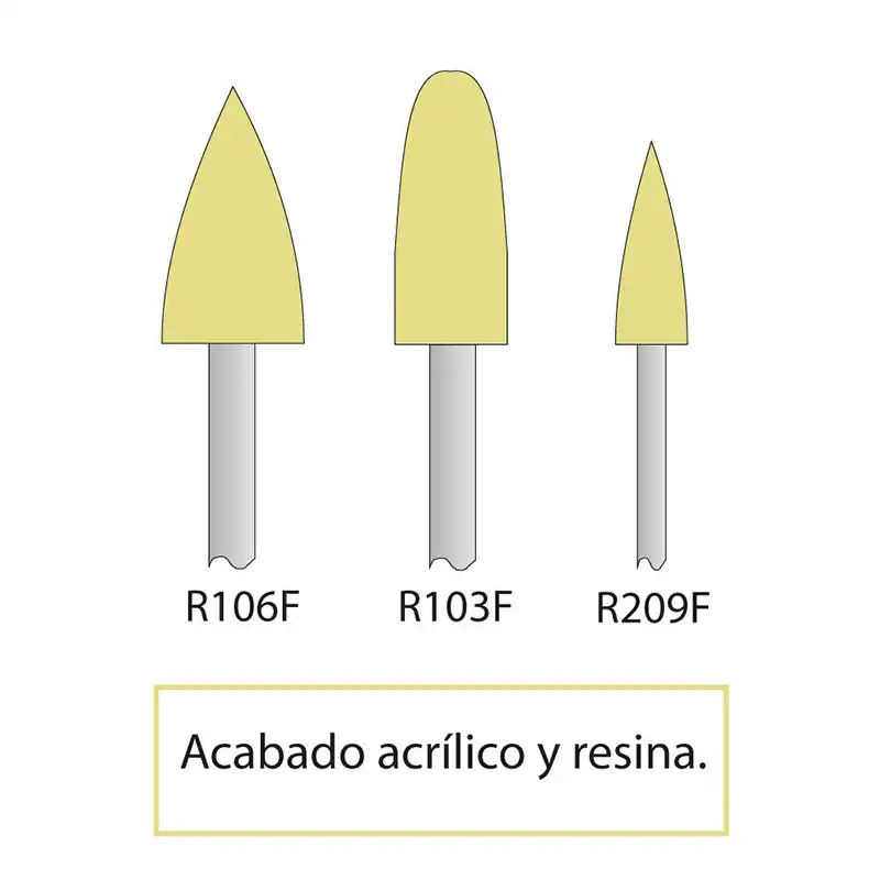 Yellow Fine Acorn Polisher ISO 658.104.275.514.100 Bader