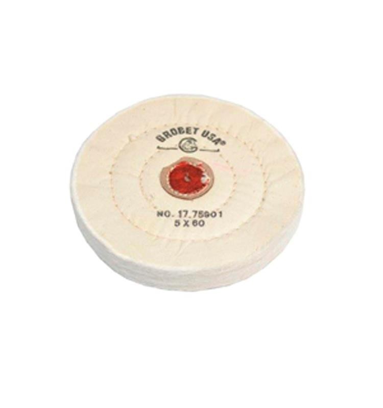 GROBET WHITE COTTON DISC 125 MM. DIAM. 60 LEAVES (17.75901)