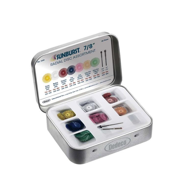 KIT 86 ASSORTED DISCS AND SUNBURST DEDECO MANDRELS