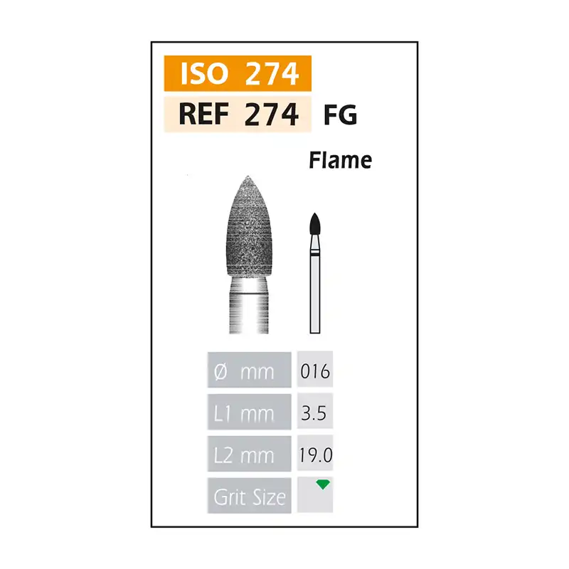 Diamond Burs FG ISO 274-314-534-016 Green Bader