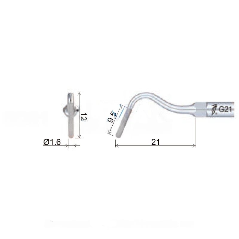 Woodpecker GD21 ultrasonic tip compatible with SATELEC | Prophylaxis, Diamond Carving
