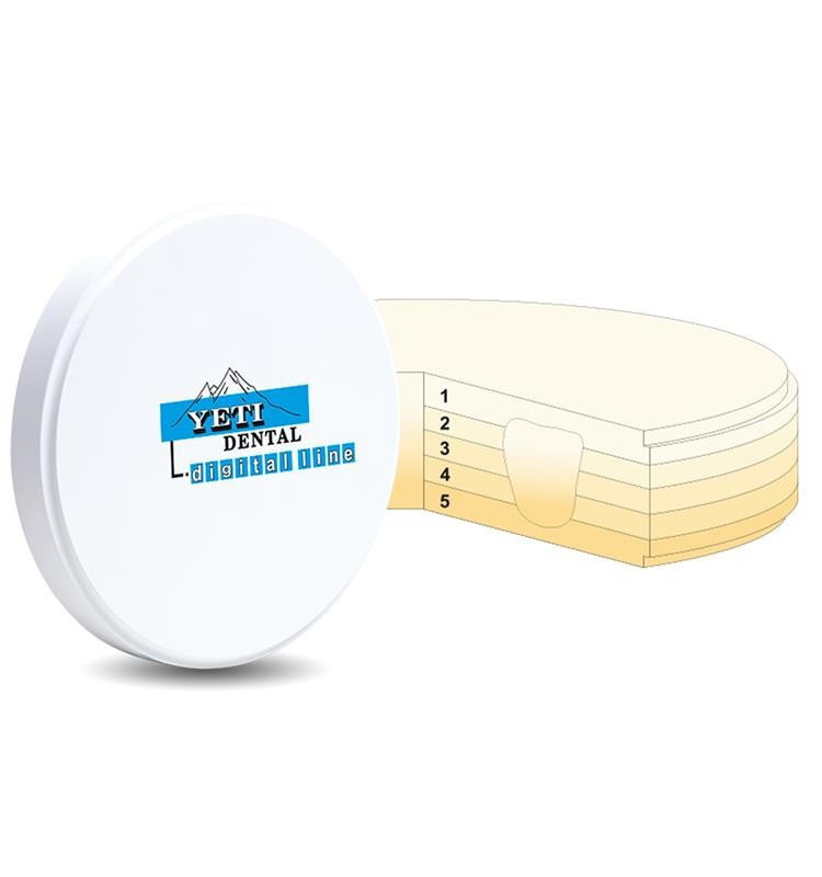 MULTILAYER ZIRCONIA DISC GEO-5 CAD/CAM A3 18 MM