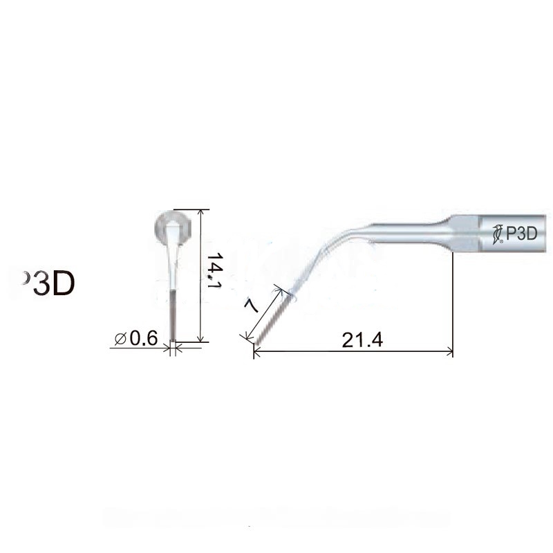 Woodpecker P3D ultrasonic tip compatible with EMS | Perio, Diamond-coated
