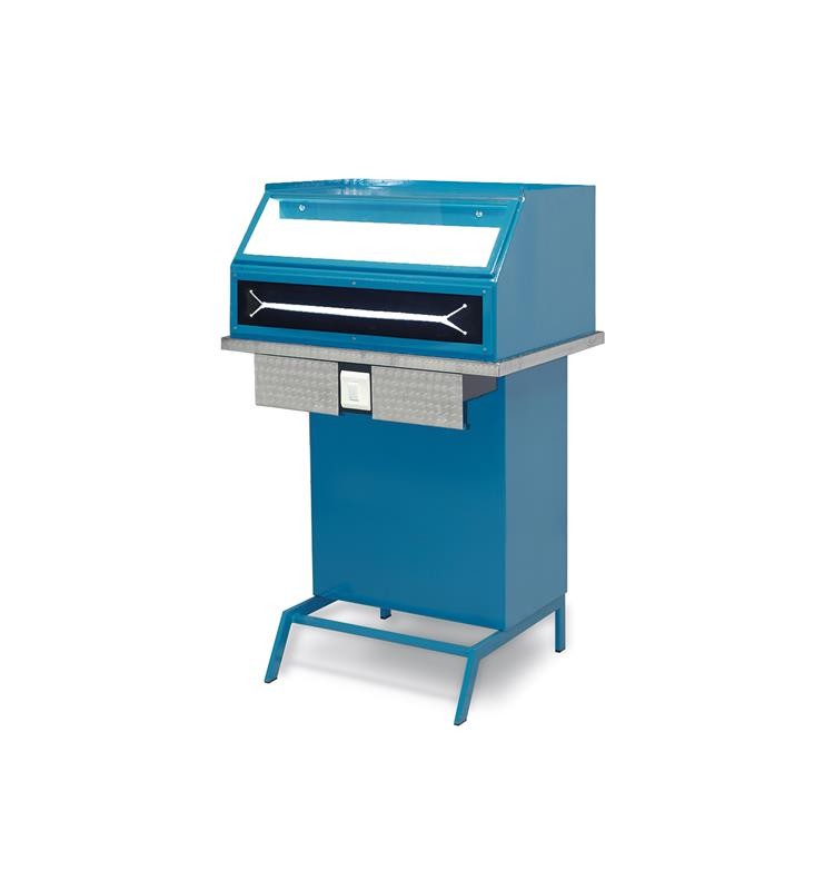 POLISHING TABLE ONE STATION STAINLESS STEEL WITH ASPIRATION AND CABIN WITH LED LIGHTS