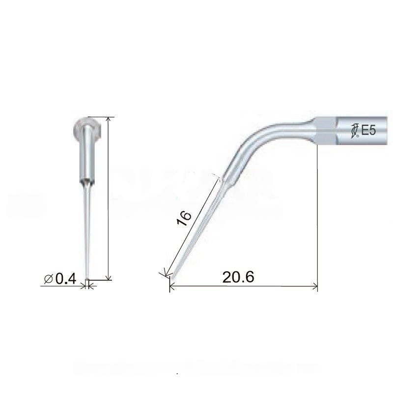 Woodpecker E5 ultrasonic tip compatible with EMS | Endo