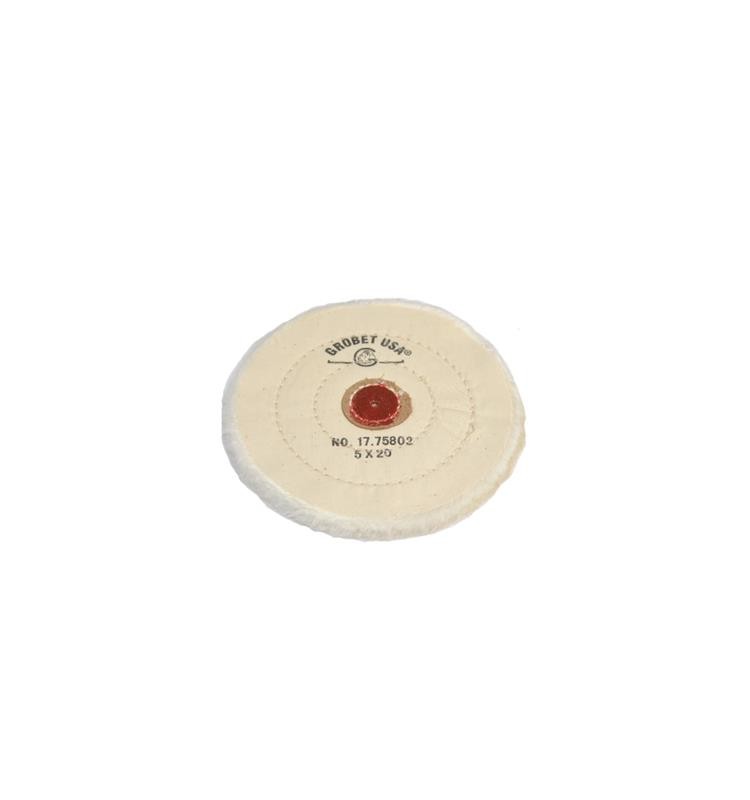 GROBET WHITE COTTON DISC 125 MM. DIAM. 20 LEAVES (17.75802)