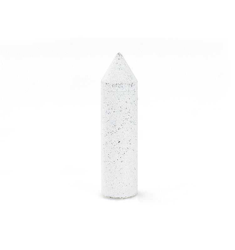 EVE SILICONE POINTED CYLINDER 6x24 mm. WHITE COARSE (IN BOX OF 100 UNITS