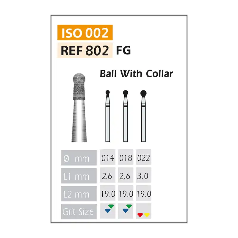 Diamond burs FG ISO 802-314-514-022 Red Bader