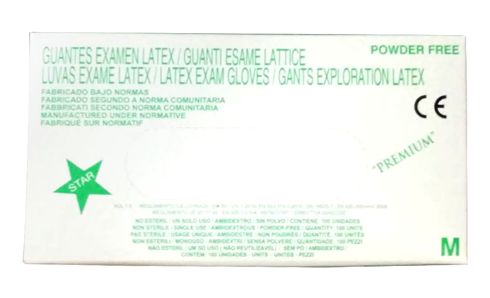 Powder-free natural latex gloves – Size Medium