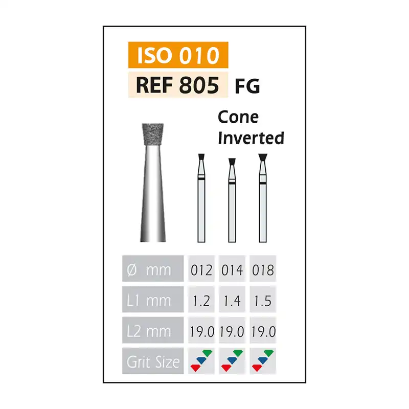 Diamond burs FG ISO 805-314-514-012 Red Bader
