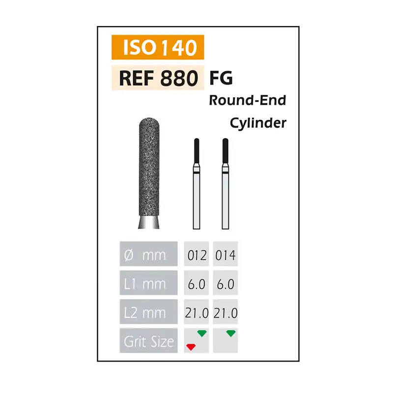 Diamond Burs FG ISO 880-314-514-012 Red Bader